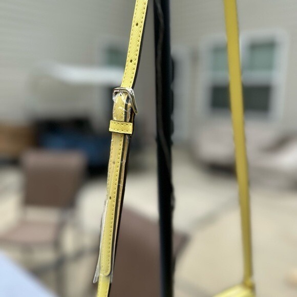 Kate Spade Crossbody Bag Yellow Leather Zip Top Shoulder Bag - Picture 7 of 12